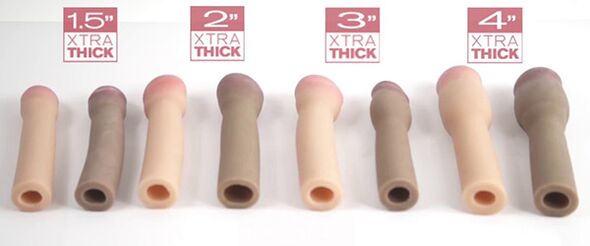 Attachments of different sizes change the size of the penis easily and quickly