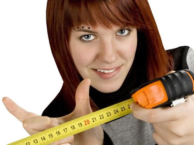 The girl shows a small penis size to enlarge