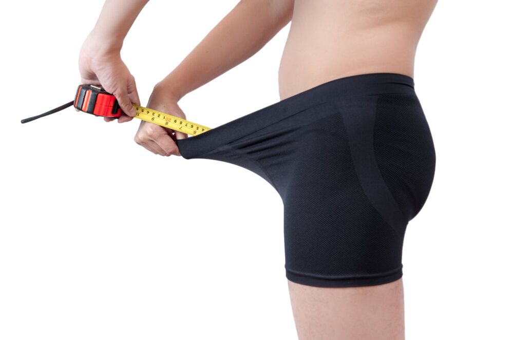 Measure the result of male penis growth